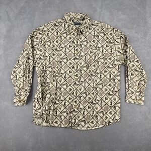 Field & Stream Casual Shirt Mens‎ 2XL Multicolor Fish Print Gorpcore Button Down